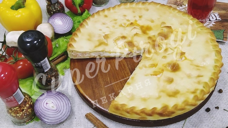 Осетинский пирог с семгой и зеленью Изображение 3