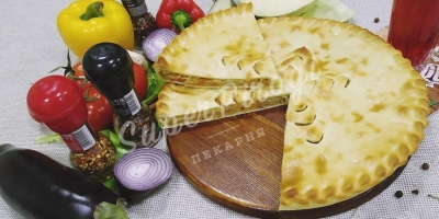 Осетинский пирог с капустой и грецкими орехами