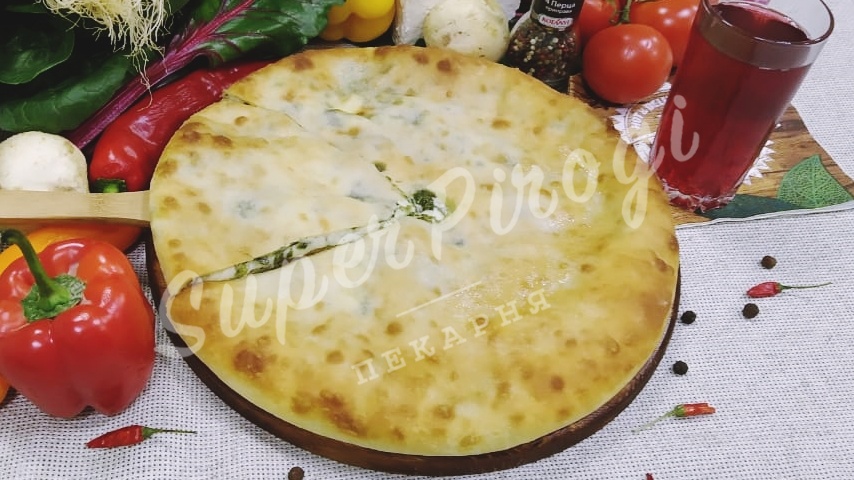 Осетинский пирог с сыром и зеленым луком Изображение 3