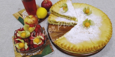 Сдобный пирог с яблоками и лимоном