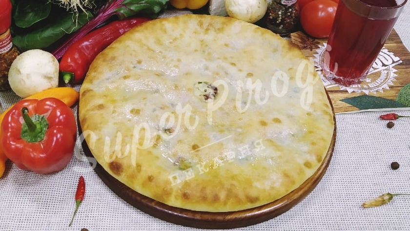 Осетинский пирог с сыром и зеленым луком Изображение 2